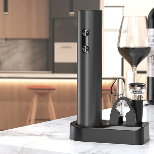 Sacacorchos eléctrico con accesorios para vino - 4