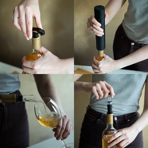 Sacacorchos eléctrico con accesorios para vino - 7