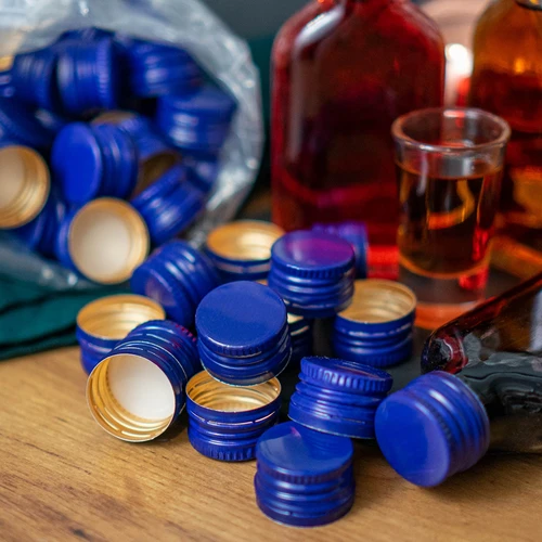 Tapón metálico roscado para botellas 28/18 mm - colores surtidos - 100 uds. - 2