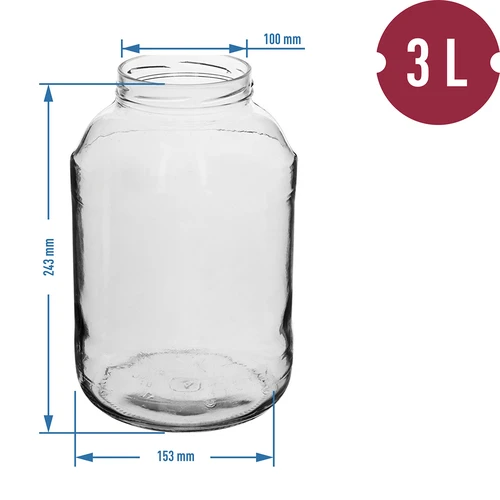 Tarro 3L con tapa dorada fi100 - 2