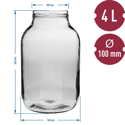 Tarro 4L con tapa negra fi100 - 6