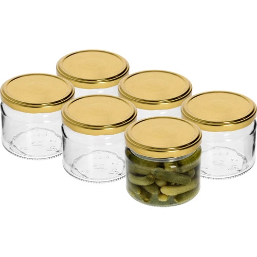 Tarro bajo 330ml fi82/6 con tapa dorada 6uds - 3
