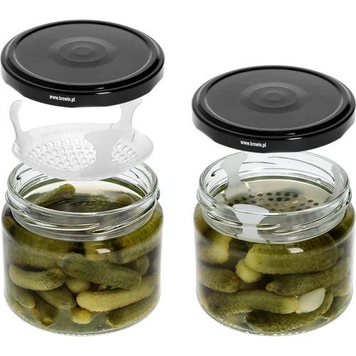 Tarro bajo 330ml fi82/6 con tapa negra 6uds - 6