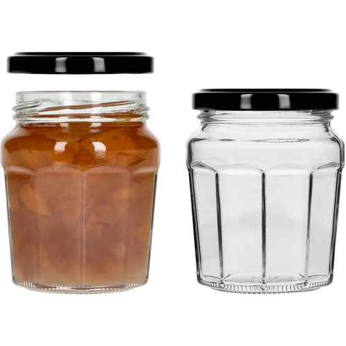 Tarro Confitura 230ml con tapa negra fi63/4 - 6 unidades - 6