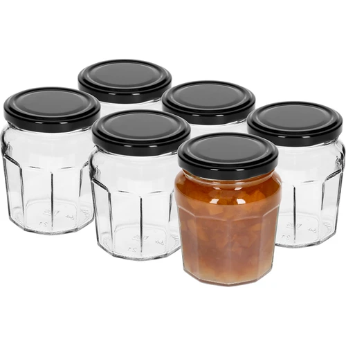 Tarro Confitura 230ml con tapa negra fi63/4 - 6 unidades - 2