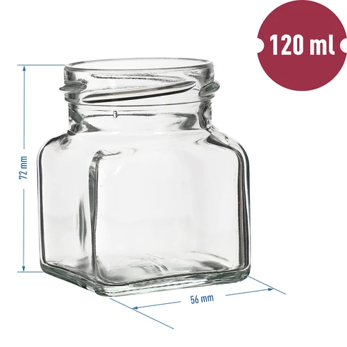 Tarro cuadrado 120ml fi53/4 tapa - 6uds. - 5