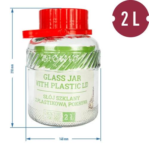 Tarro de 2L con tapa de plástico - 2