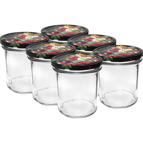 Tarro de 350 ml con tapa de colores - 6 uds.