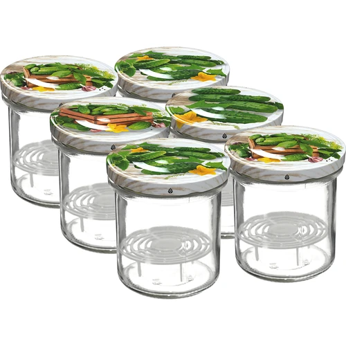 Tarro de 350ml con tapa fi82/6 y prensa - 6 unidades.
