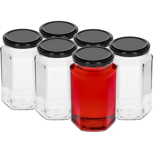 Tarro de 385ml con tapa negra fi63/4 - 6 unidades. - 2