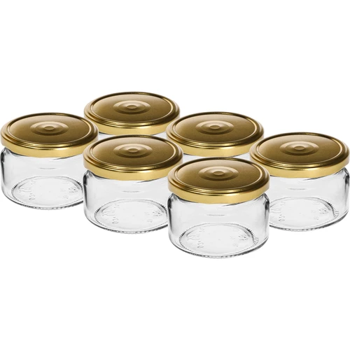 Tarro de caviar 200ml fi82/6 con tapa dorada 6uds