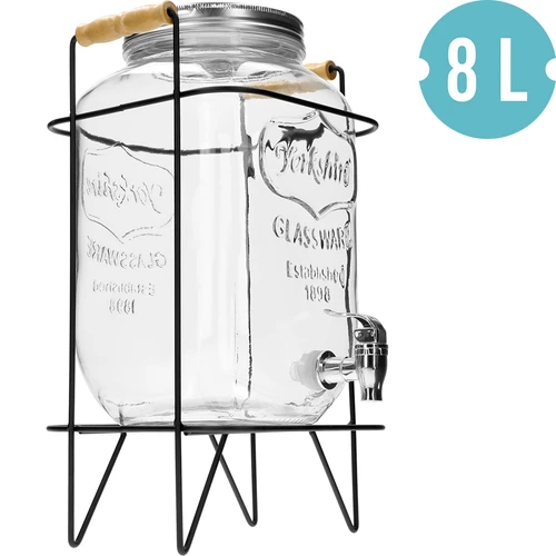 Tarro Limonada 8 L - con grifo, en soporte metálico con asas - 2