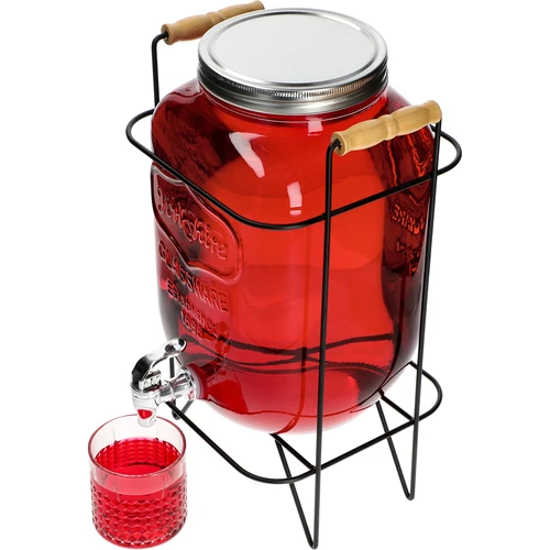 Tarro Limonada 8 L - con grifo, en soporte metálico con asas - 5