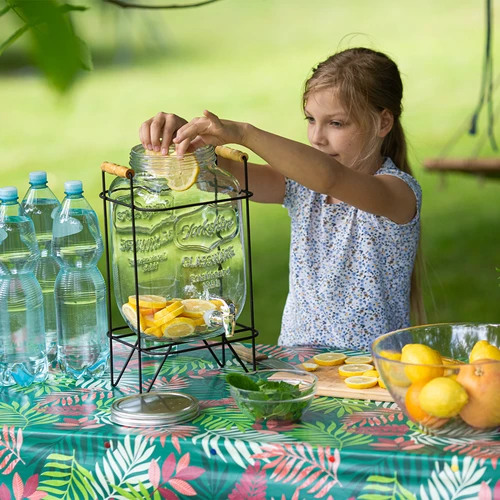 Tarro Limonada 8 L - con grifo, en soporte metálico con asas - 7