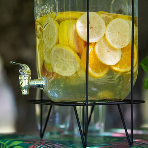 Tarro Limonada 8 L - con grifo, en soporte metálico con asas - 9
