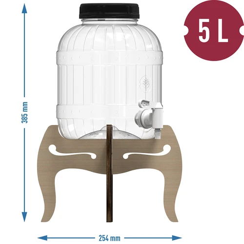 Tarro multifuncional con grifo 5L + soporte de madera - 12