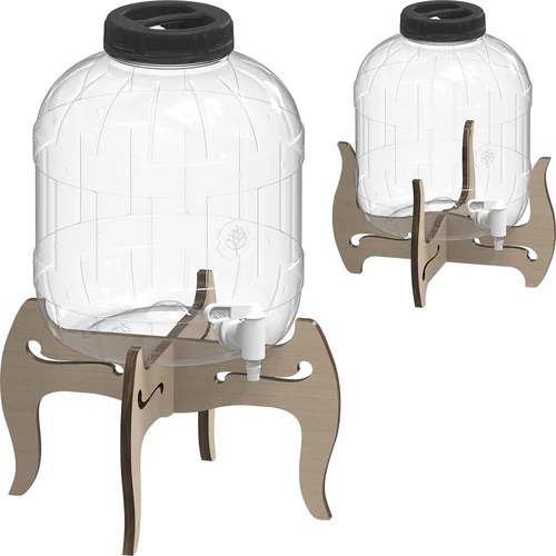 Tarro multifuncional con grifo 8L + soporte de madera - 5