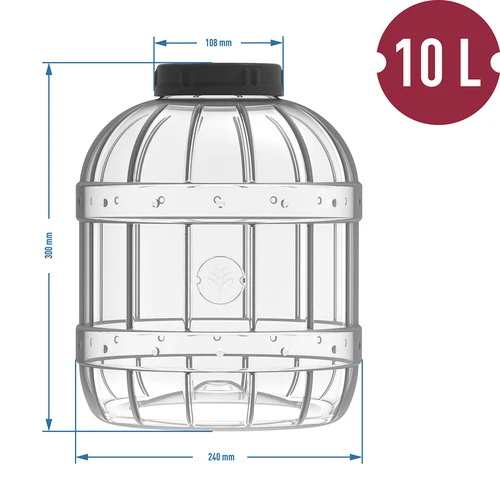 Tarro multifuncional con tapa negra, 10L - 3