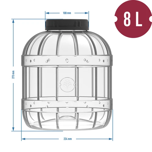 Tarro multifuncional con tapa negra, 8L - 3