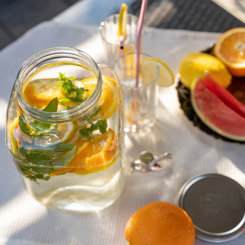Tarro para limonada, con grifo - de vidrio, 4 L - 8