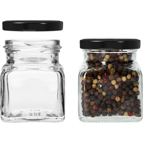 Tarro TO 120ml Cuatro esquinas fi53 tapa negra -6uds - 4