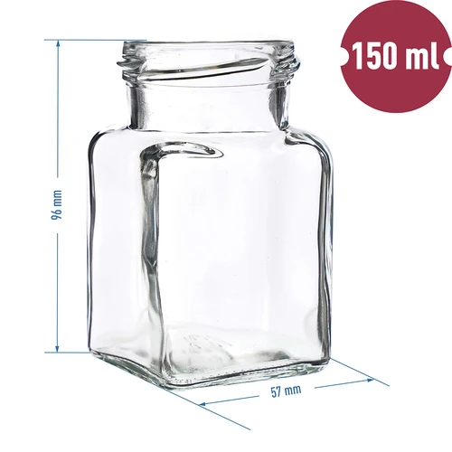 Tarro TO 150ml Cuatro esquinas fi53 tapa - 6uds. - 5
