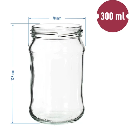 Tarro TO 300ml con tapa dorada fi66 - 6 unidades - 6