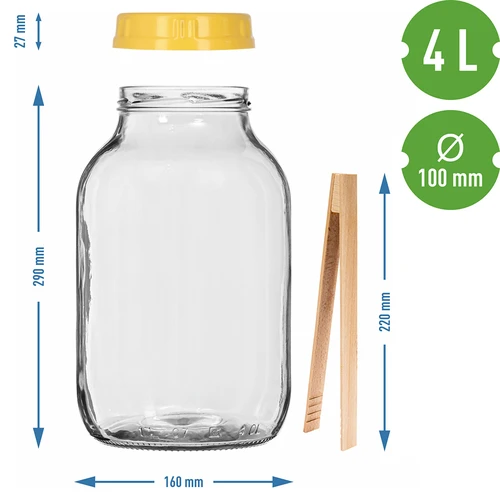 Tarro TO 4 L, pinzas y tapa de plástico fi 100, con asa - 7