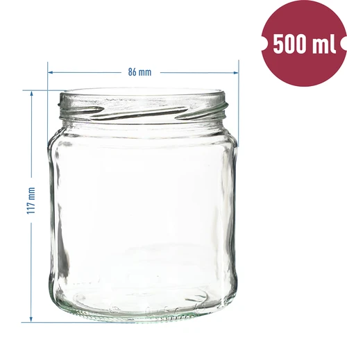 Tarro TO 500ml con tapa dorada fi82/6 - 6 unidades - 6