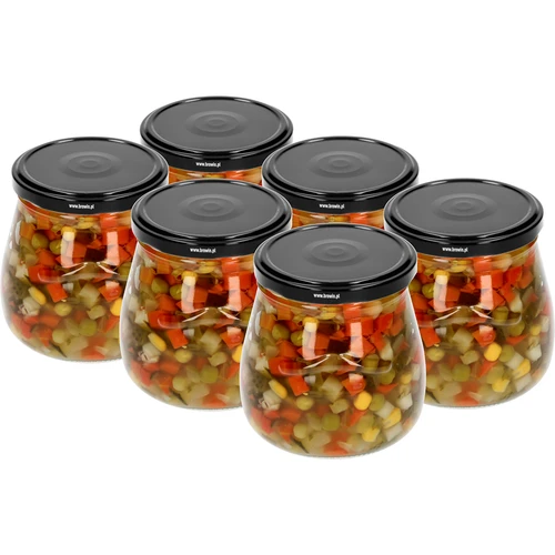 Tarro TO 500ml otra Ánfora tapa negra fi82/6 -6uds - 4