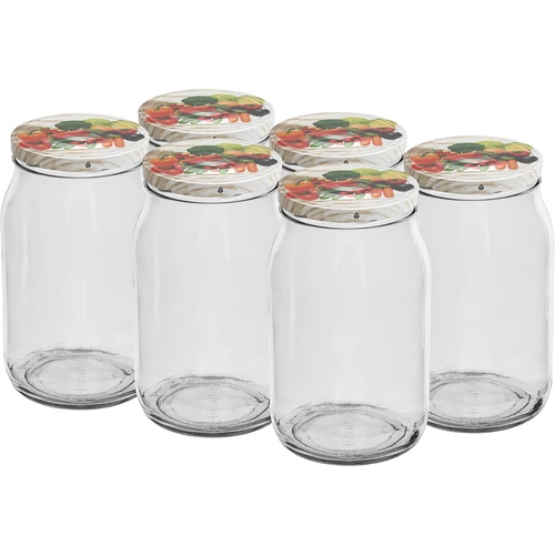 Tarro TO 900ml con tapa de colores fi82/6 - 6 unidades