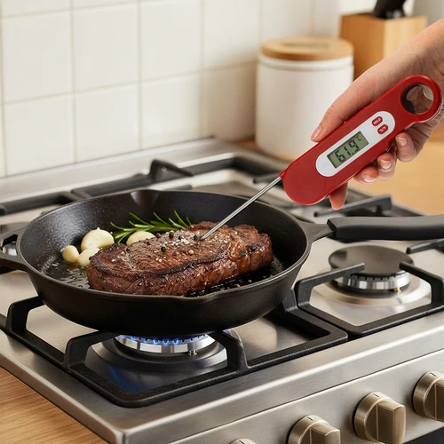 Termómetro culinario electrónico con sonda plegable (-50/+300℃), rojo - 7