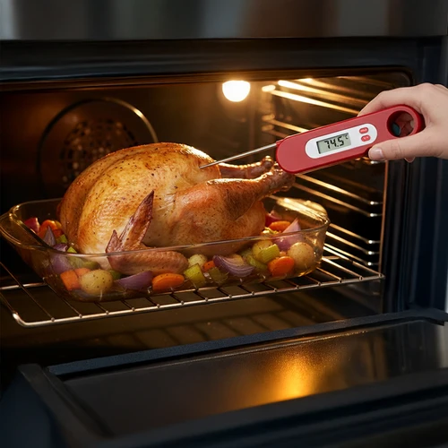 Termómetro culinario electrónico con sonda plegable (-50/+300℃), rojo - 8