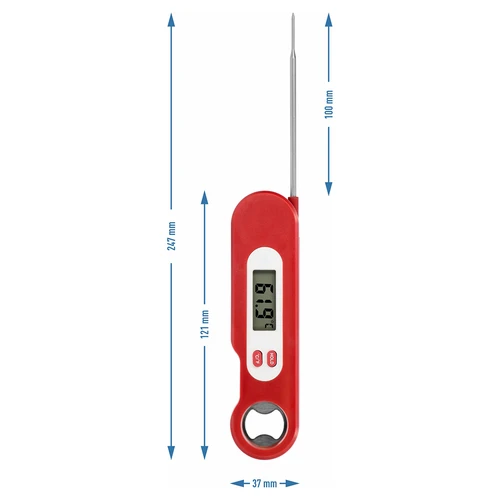 Termómetro culinario electrónico con sonda plegable (-50/+300℃), rojo - 5