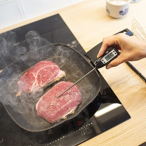 Termómetro de cocina electrónico (-50 °C a +300 °C) con funda, negro - 4