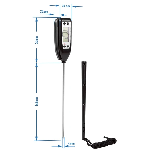 Termómetro de cocina electrónico (-50 °C a +300 °C) con funda, negro - 2