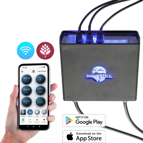 Termómetro de destilación hawkSTILL Wi-Fi con función de encendido y apagado de la resistencia