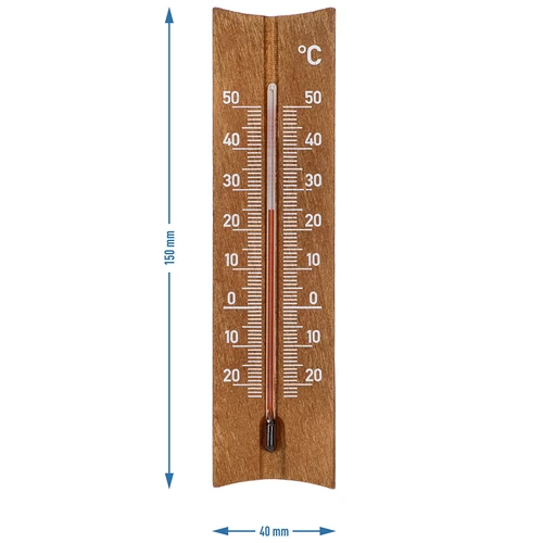 Termómetro de habitación de madera (-25/50°C) 15cm marrón - 5