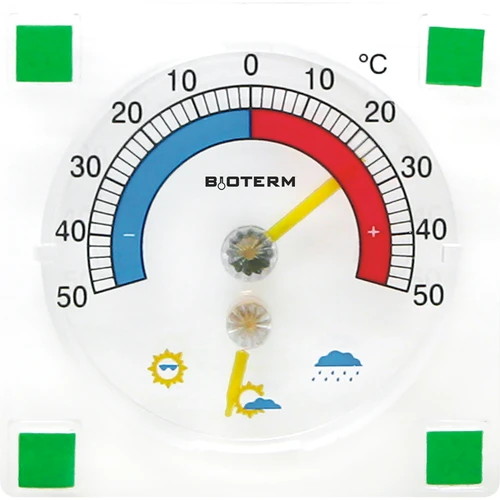 Termómetro universal con higrómetro transparente autoadhesivo (-50/50C)