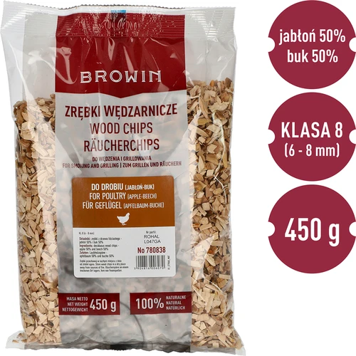 Virutas/chips para ahumar y barbacoa, 50% manzano + 50% haya, 450 g, clase 8 - 3