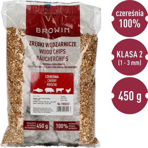 Virutas de madera de cerezo para ahumar/barbacoa, 450 g, clase 2 - 3