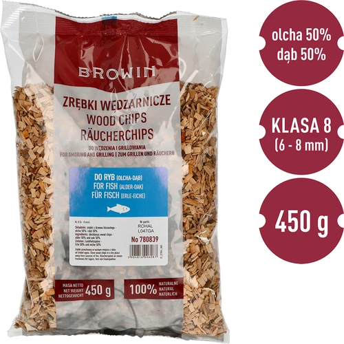 Virutas de madera para ahumar/barbacoa, 50% roble + 50% aliso, 450 g, clase 8 - 3