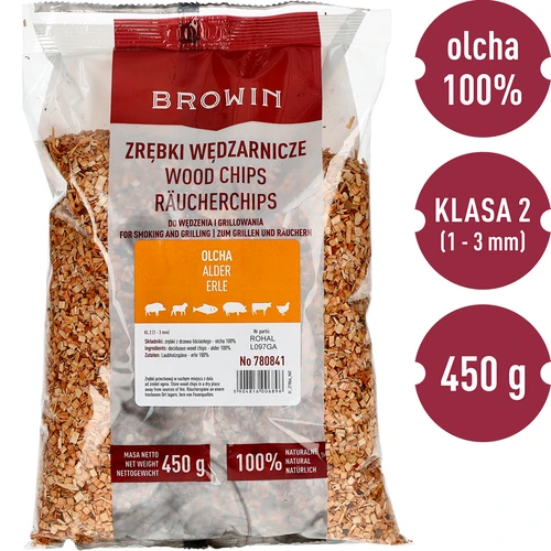 Virutas para ahumar y barbacoa, aliso, 450 g, clase 2 - 3