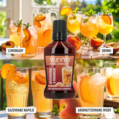 VLEYTO Melocotón & Maracuyá – esencia de sabor con aromas naturales, 250 ml - 7