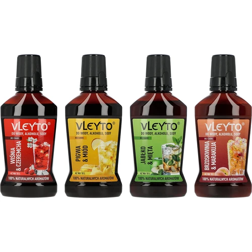 VLEYTO Melocotón & Maracuyá – esencia de sabor con aromas naturales, 250 ml - 10