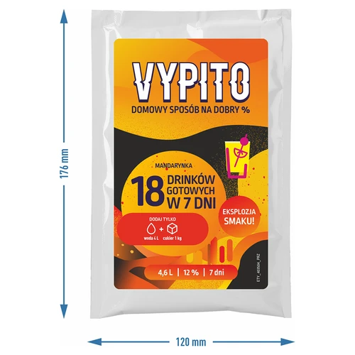 VYPITO 12%, sachet para 18 cócteles - Mandarina, 126 g - 4