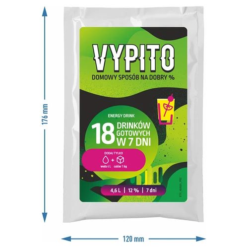 VYPITO 12%, sobre para 18 bebidas - Bebida energética, 126 g - 4
