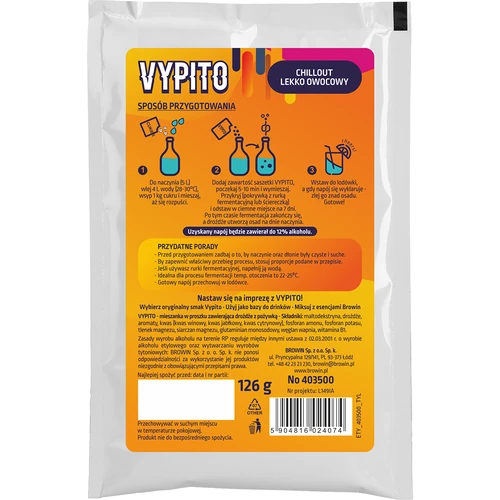 VYPITO 12%, sobre para 18 bebidas - Chillout ligeramente afrutado, 126 g - 2