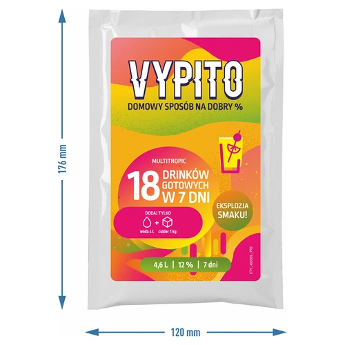 VYPITO 12%, sobre para 18 cócteles – Multitropic, 126g - 4