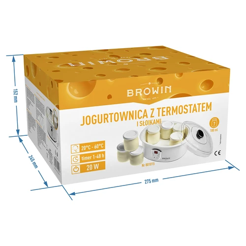 Yogurtera con termostato y frascos, 1,3l, 20W - 8